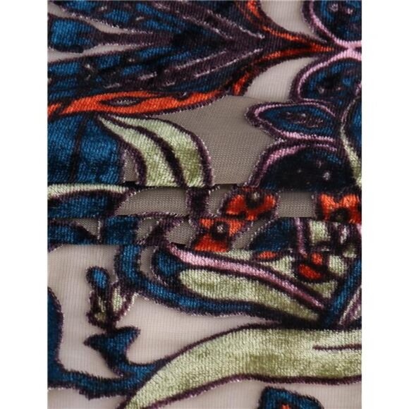 Burnout Velvet Floral Paisley Print Fringe Kimono Cardigan Shawl Poncho Cover Up - Picture 7 of 7